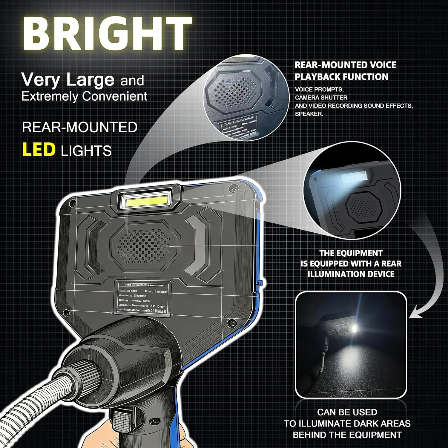 Articulating Borescope, 6.2Mm Video Endoscope Inspection Camera with 5 Inches 1080P HD IPS Screen, 720&deg; Articulation Probe, Fiber Optic Videoscope for Automotive Aircraft Mechanics image number 5