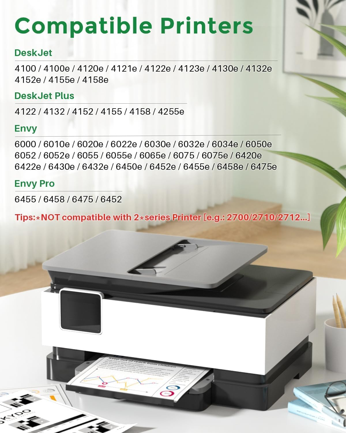 67XXXL Ink Cartridge Combo Pack Replacement High Page Yield for HP 67XL 67XXL 67 XL Use with Deskjet 4155E 4255E 4152 Envy 6055E 6000 6400 6455E Printer (67XXXL Black, 67XXL Tri-Color) image number 4