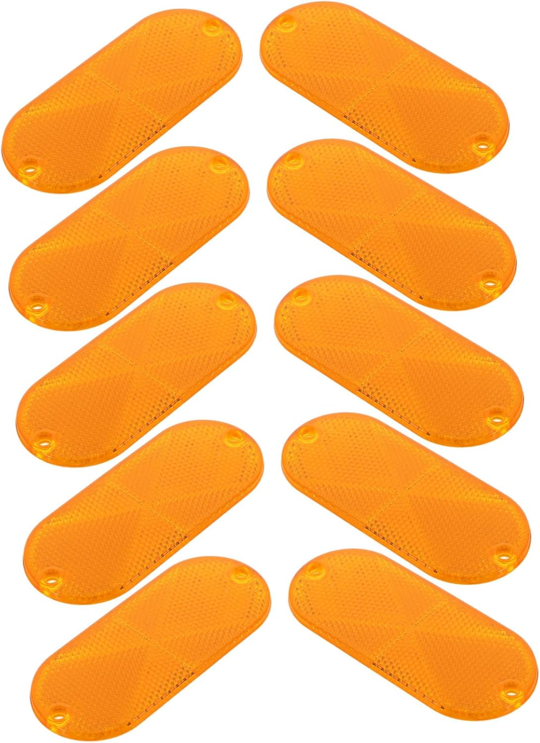 10Pcs Amber Trailer Reflectors Reflective Driveway Post Markers for Automotive and Mailbox Use Sturdy Road Safety Marking for Cars Trucks Boats