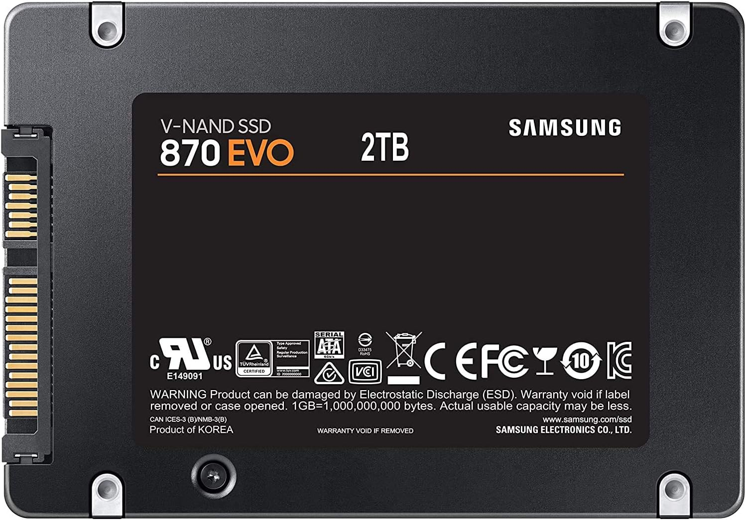 Samsung Electronics 870 EVO 2TB 2.5 Inch SATA III Internal SSD (MZ-77E2T0B/AM) image number 2