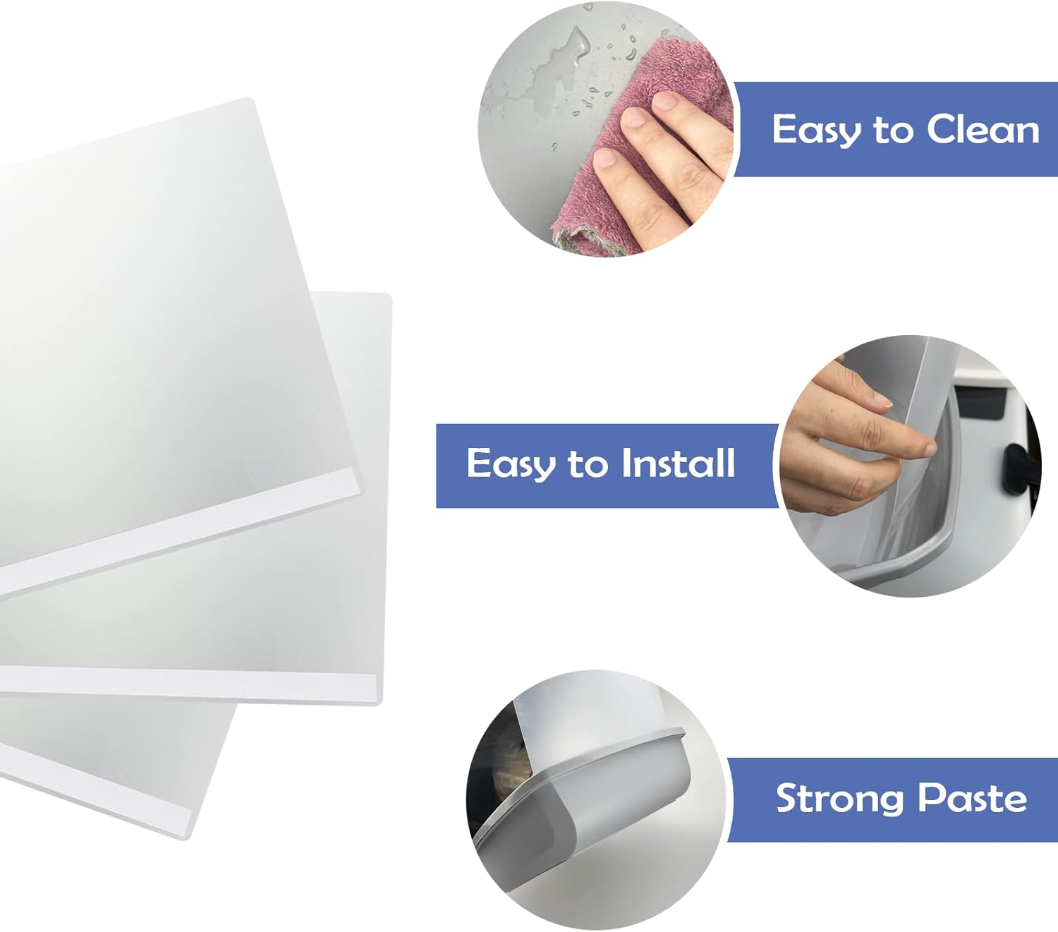 3 Pack Large Size Cat Litter Box Pee Shields, Easy Cleaning Frosted High Side Litter Box Splash Guard Cat Pee Shields for Open Top Litter Pan image number 6