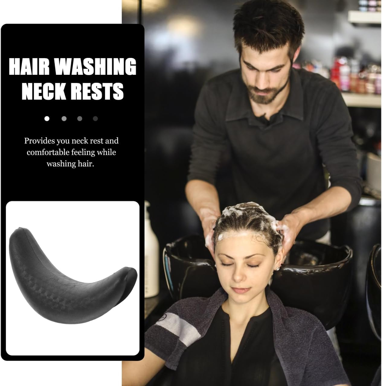 CIYODO Portable Hair Washing Sink Accessories for Hair Spa Accessories Spa Tub Shampoo Bowl Neck Rest Sink Basin Pillow Salon Neck Cushion Supplies Wash Basin Headrest Miss Cosmetic Clip image number 1