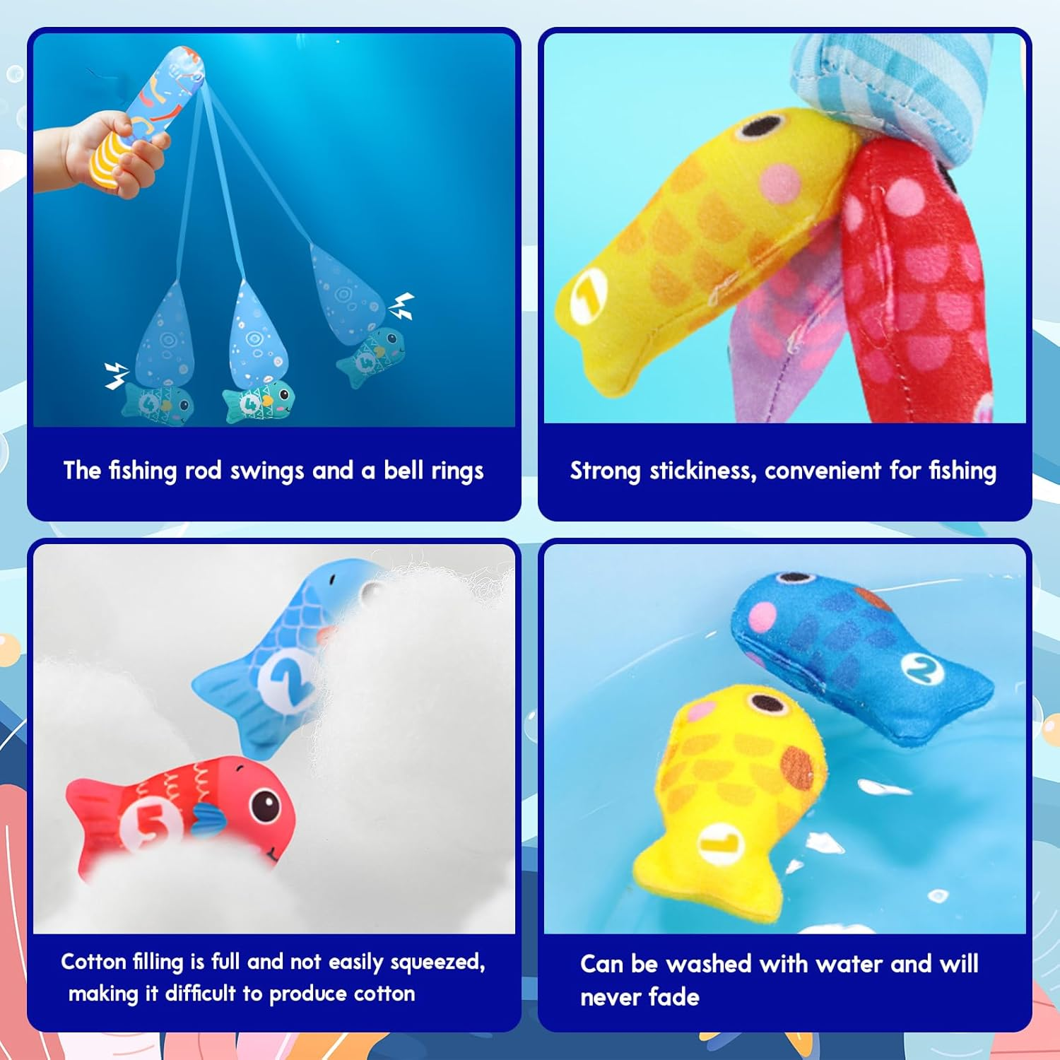 Montessori Toys for 1 Year Old,1-3 Year Old Boys Girls Gifts,Baby Toys 6-18 Months Cloth Fishing Game with Baby Stacking Cups,Number Counting,Color Sorting,Graphic Cognition,Mind Expansion