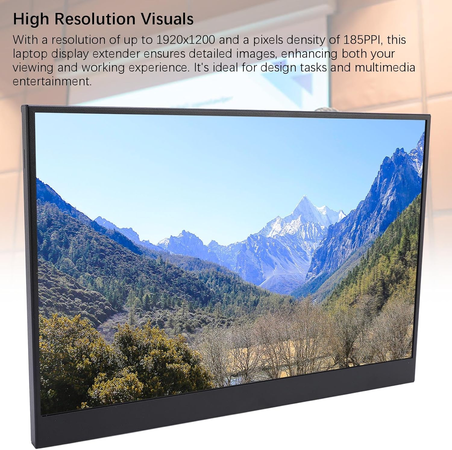 Portable Monitor 12 Inch FHD 1920X1200 Display with USB C & HDMI Ports, 185PPI IPS Screen Portable Second Monitor for Winds, OS X, Android, Switch image number 1