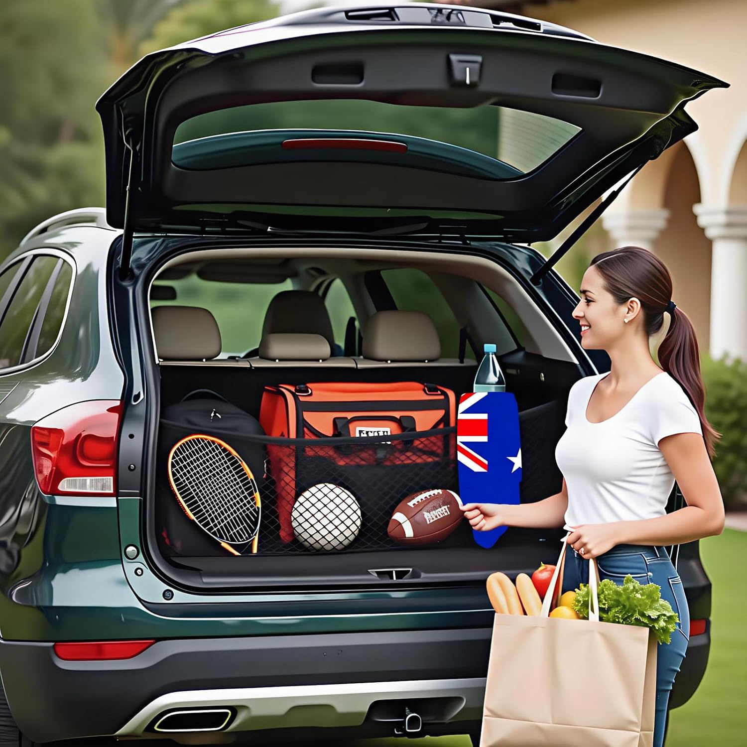 Cargo Net for SUV &ndash; Heavy-Duty SUV Cargo Net & Trunk Net, Small Car Net Storage, Automotive Cargo Nets for Suvs, Cars & Pickup Truck Bed, Durable Cargo Netting for Trunk & Truck Use image number 5