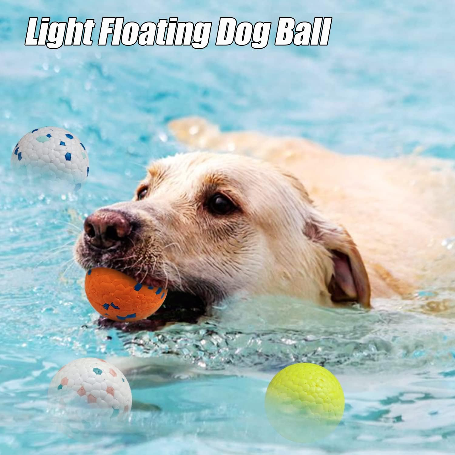 Indestructible Floating Bouncy Dog Balls for Small Breed Puppies - Lightweight, Durable, Odourless - 2.5" (4 Pack)