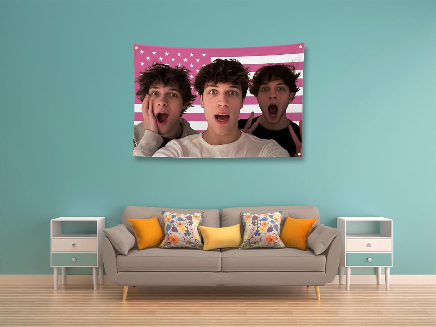 TIMIBUGER Sturniolo Triplets Tapestries 3X5Ft Sturniolo Flag with 4 Brass Grommets Fresh Love Sturniolo Merch image number 1