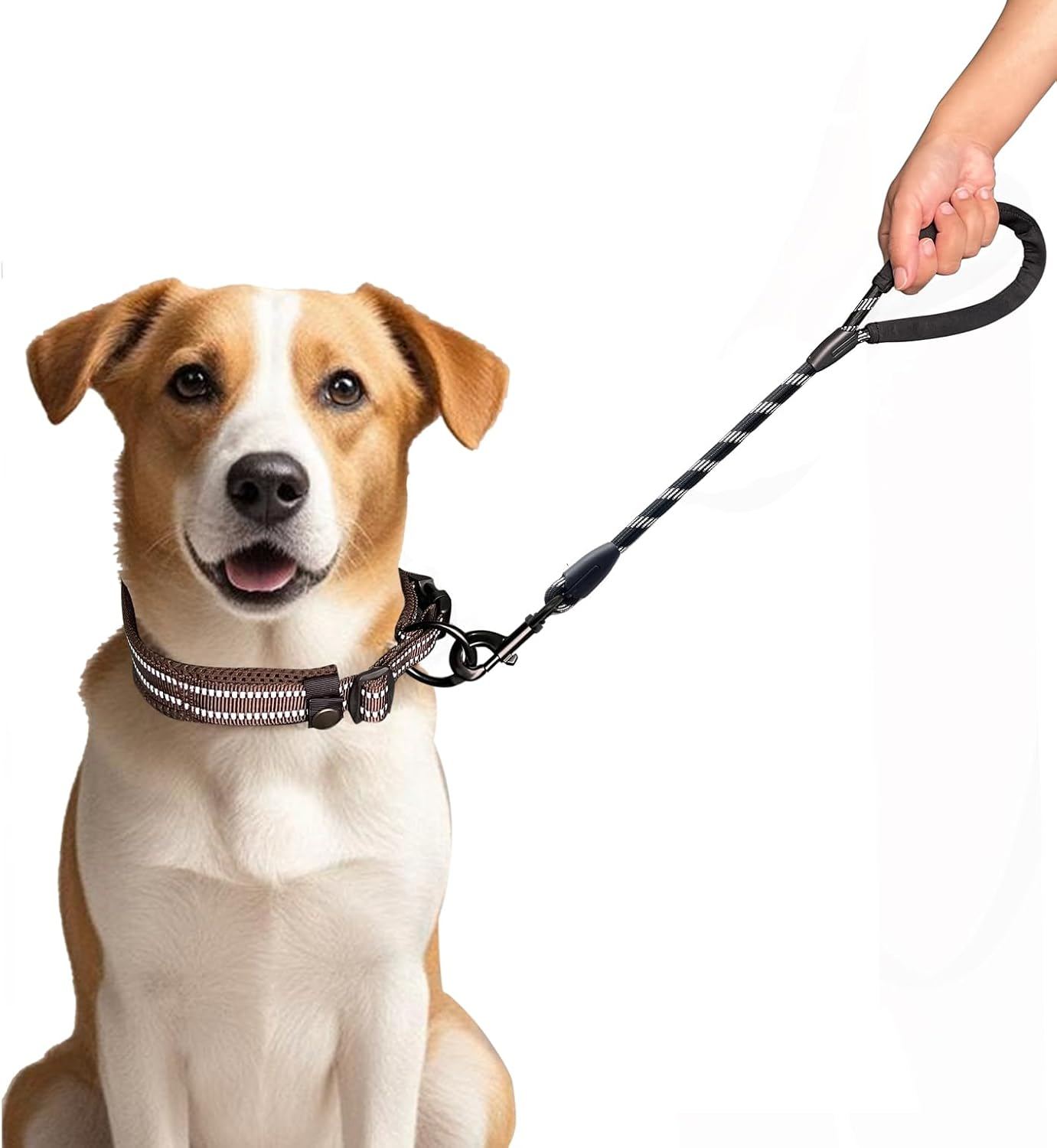 Dog Leash Short Training Dog Leashes for Medium Large Dogs with Comfortable Padded Handle up to 80Lbs Black image number 3