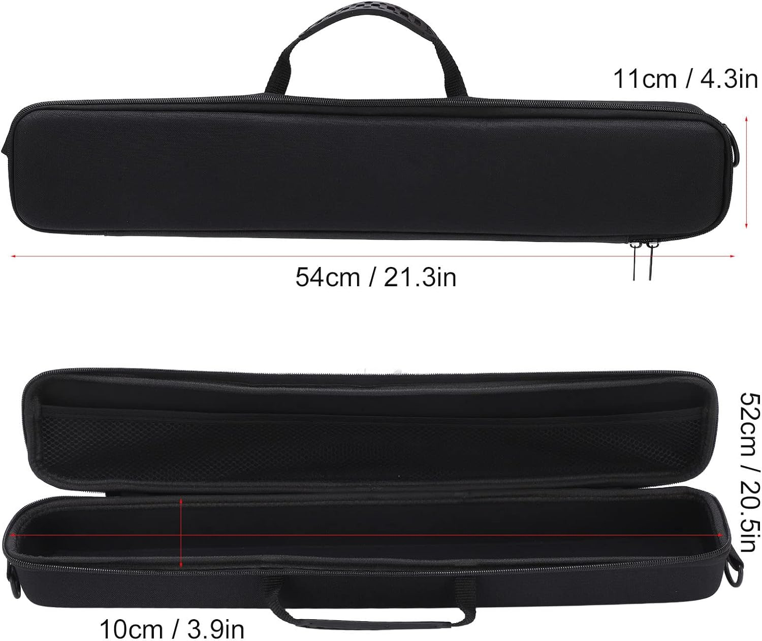 Hard Shell Fishing Rod Bag with Shoulder Strap, Portable Folded Fishing Rod Case, Shockproof and Waterproof Tackle Storage Travel Bag for Fishing Tools