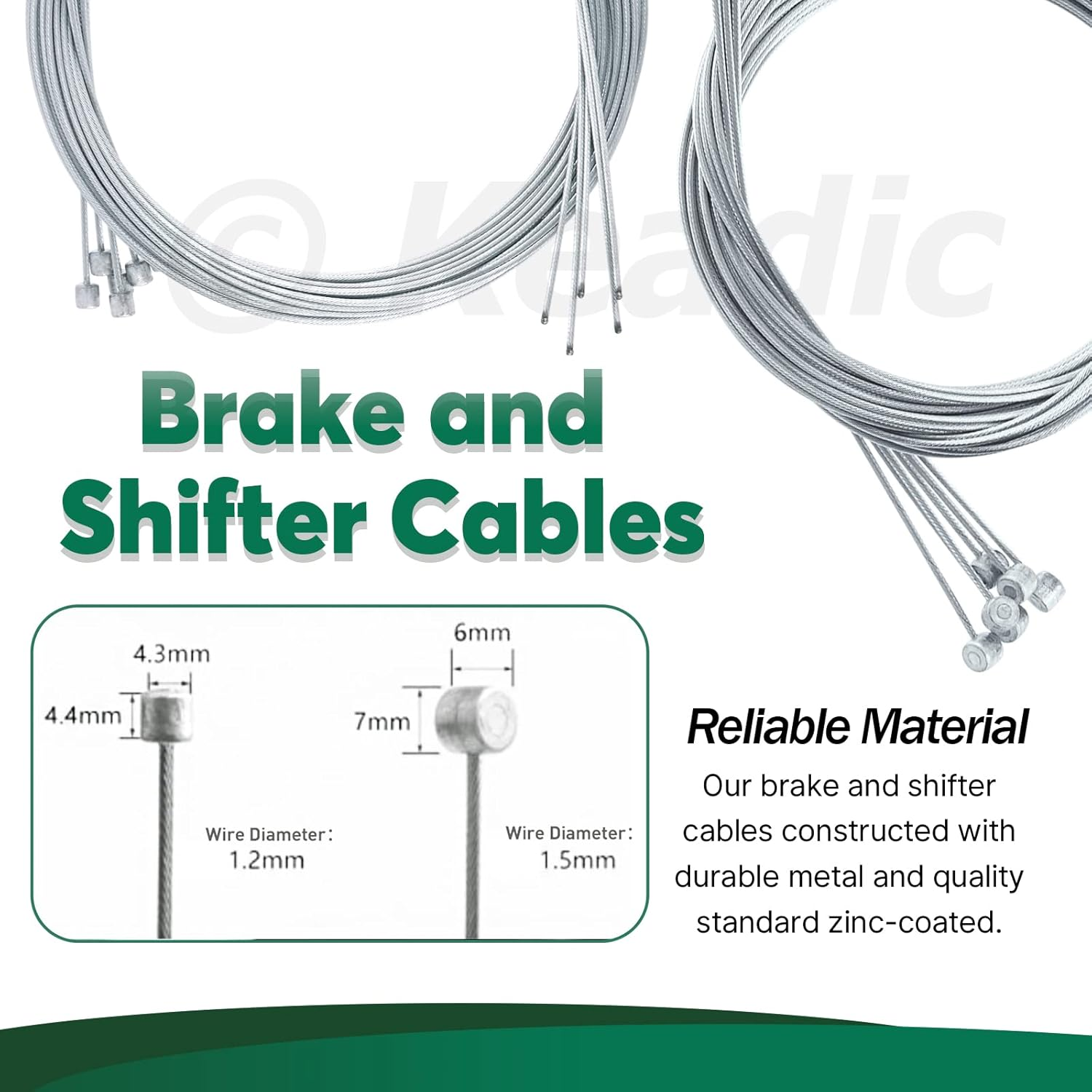 Keadic 83Pcs Universal Bike Cable Housing Set Includes Stainless Steel Bicycle Brake Shifter Cable, O-Rings, Cable End Caps, Cable Cutter and Black Cable Housing for Road Mountain Bicycle Cycling image number 5