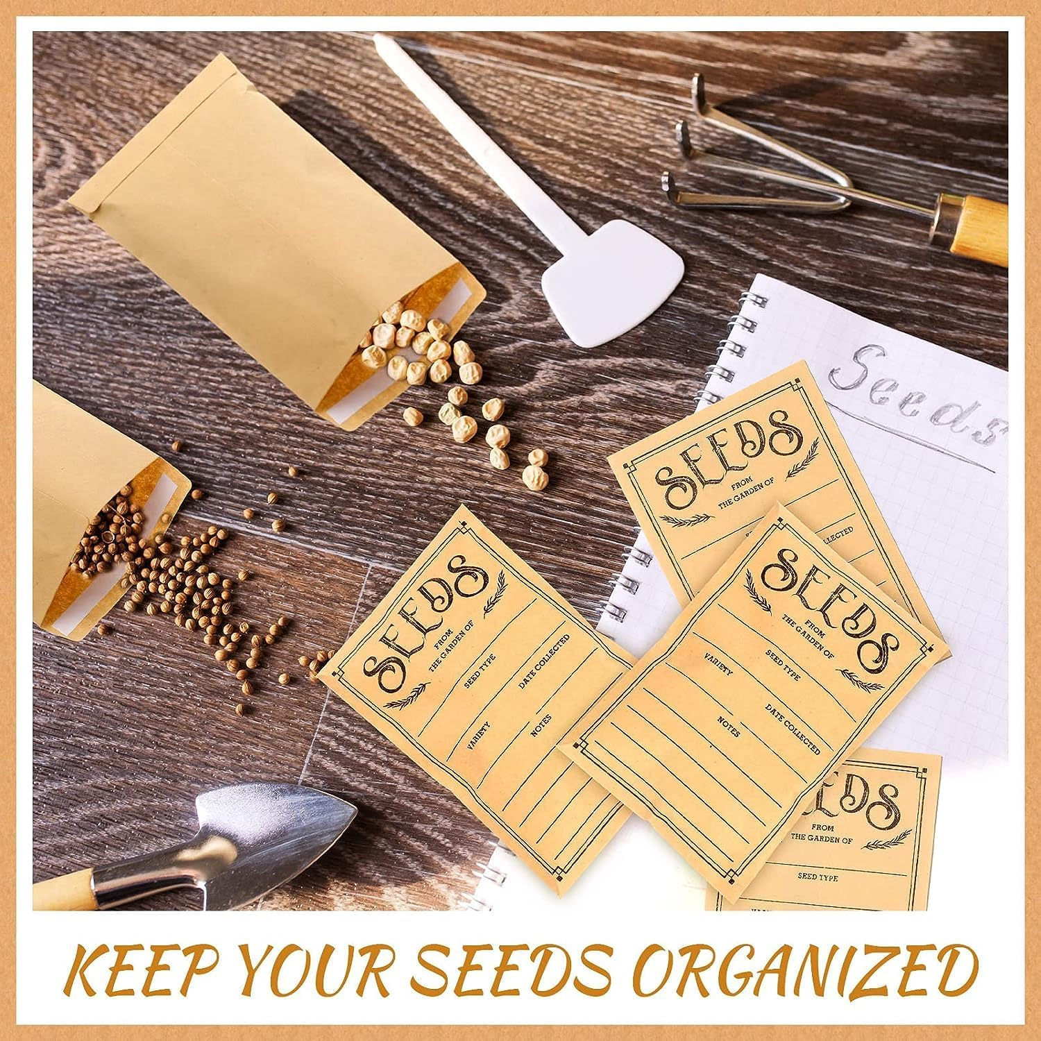 150 Pcs Small Envelopes for Seeds, Seed Envelopes, Seed Storage Envelopes, Resealable Seed Packets Envelope, Seed Packet Envelopesfor Collection of Flower Vegetable Seeds (Yellow) image number 5