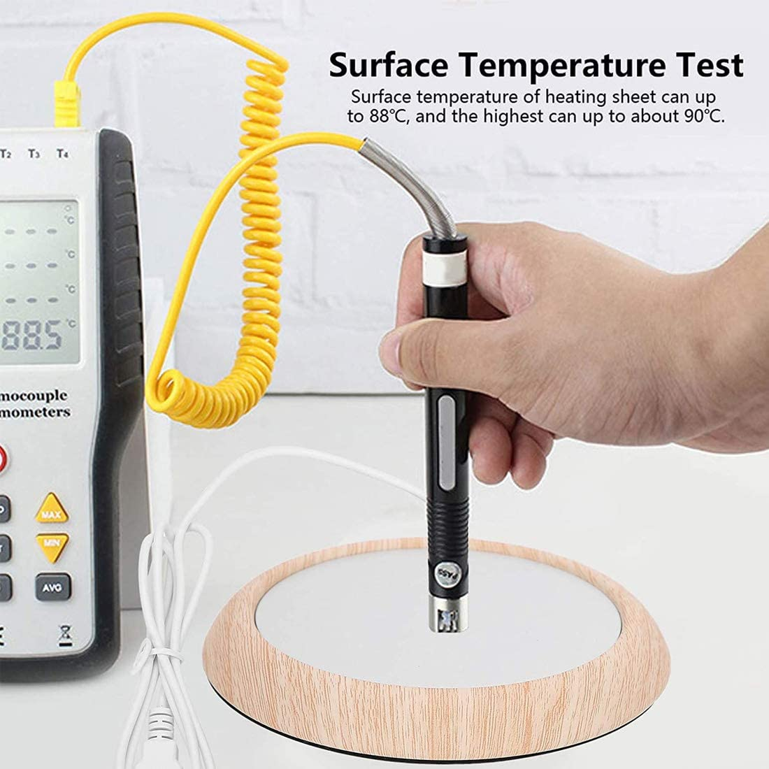 UTSLIVE Light Wood USB Mug Warmer Portable Desktop Cup Warmer Tea Coffee Heater Pad for Coffee Tea Office or Home Use image number 4