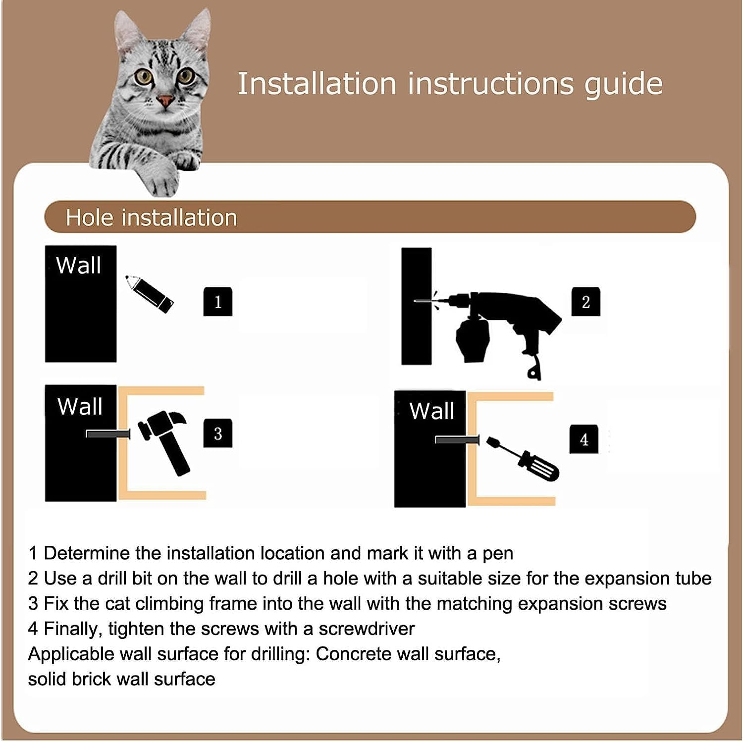 Wall-Mounted Cat Climber Set Cat Wall Shelves Cat Condo Wood Indoor Cat Tower with Cat Shelves image number 4