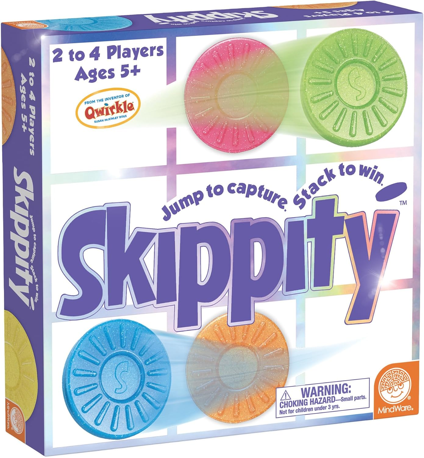 Mindware Skippity &ndash; Jump-And-Capture Board Game for 2 to 4 Players &ndash; Twist on Checkers &ndash; 100Pc &ndash; Fun for Kids & Adults, Ages 5+ image number 6