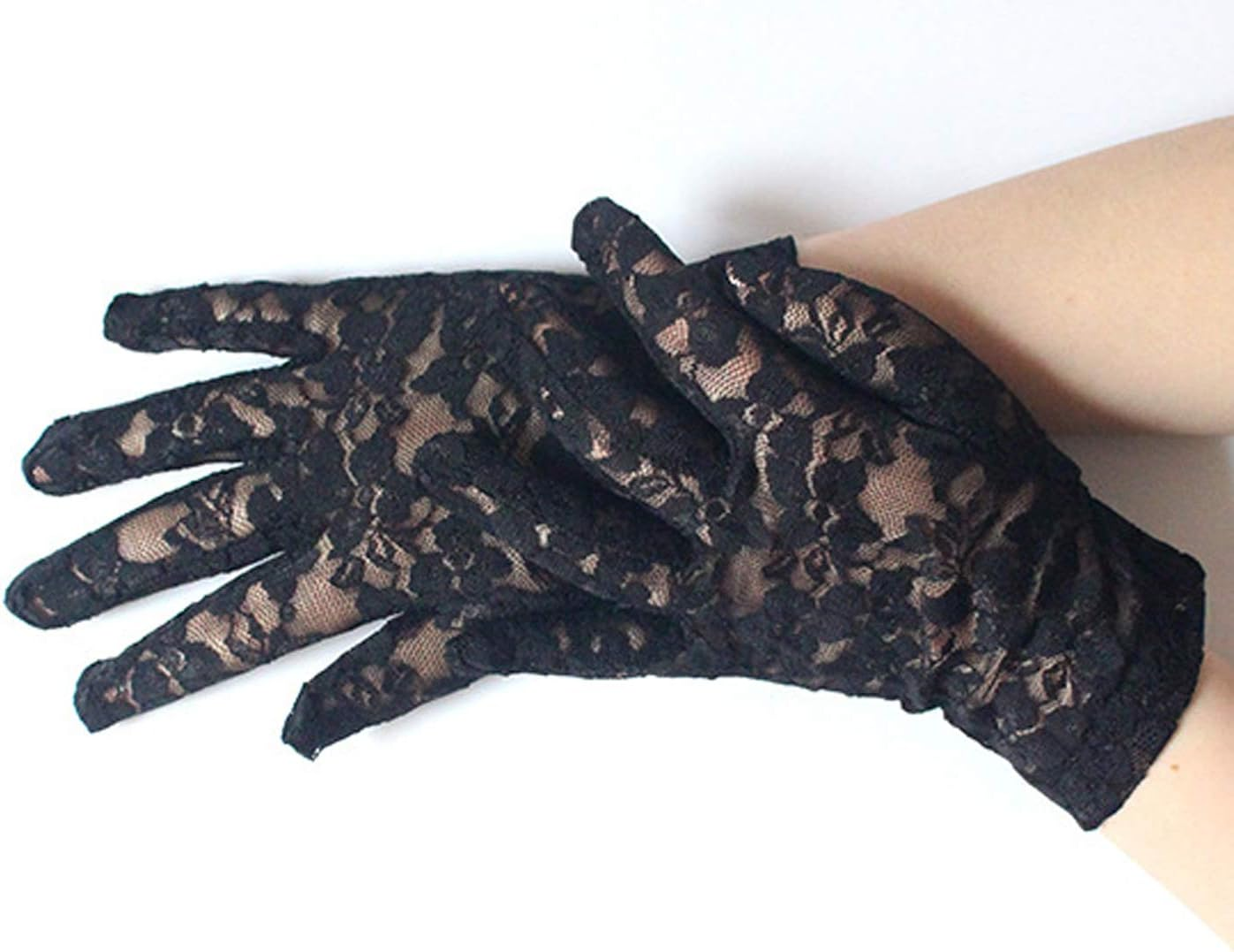 Seeksmile Women Short Bridal Wedding Lace Gloves