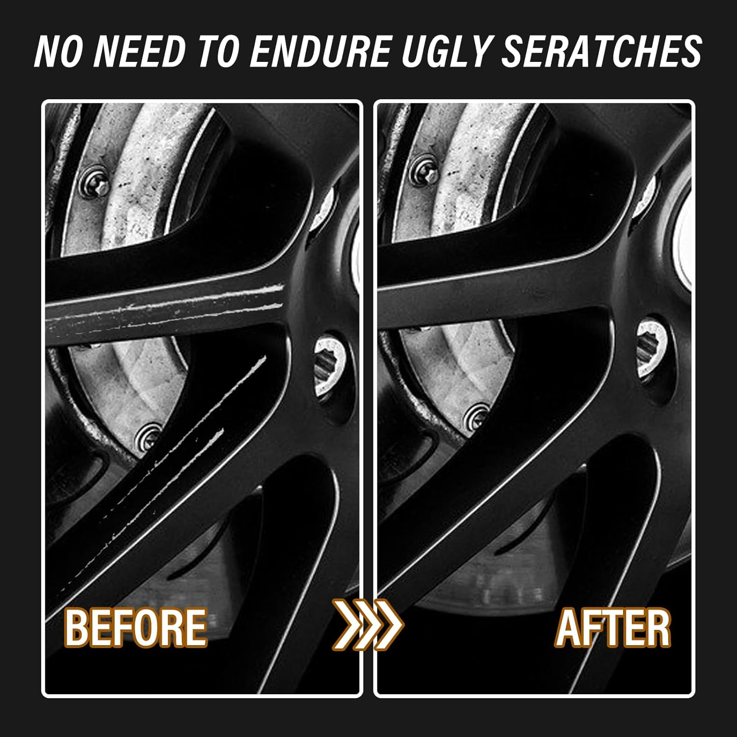 Curb Rim Repair Kit, Matte Black Rim Touch up Paint, Wheel Scratch Repair Kit, Quickly Fix Rim Scratches, Curb Rashes and Surface Damage, Universal Color Black Rim Paint image number 6