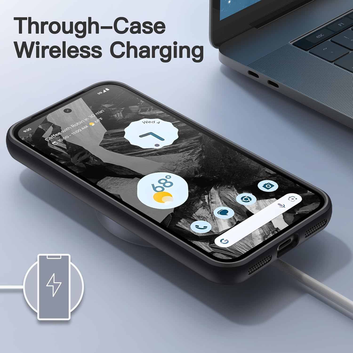 Jetech Matte Case for Google Pixel 8A 6.1-Inch 2024, Frosted Translucent Back Protective Slim Phone Cover, Anti-Fingerprints (Black) image number 3