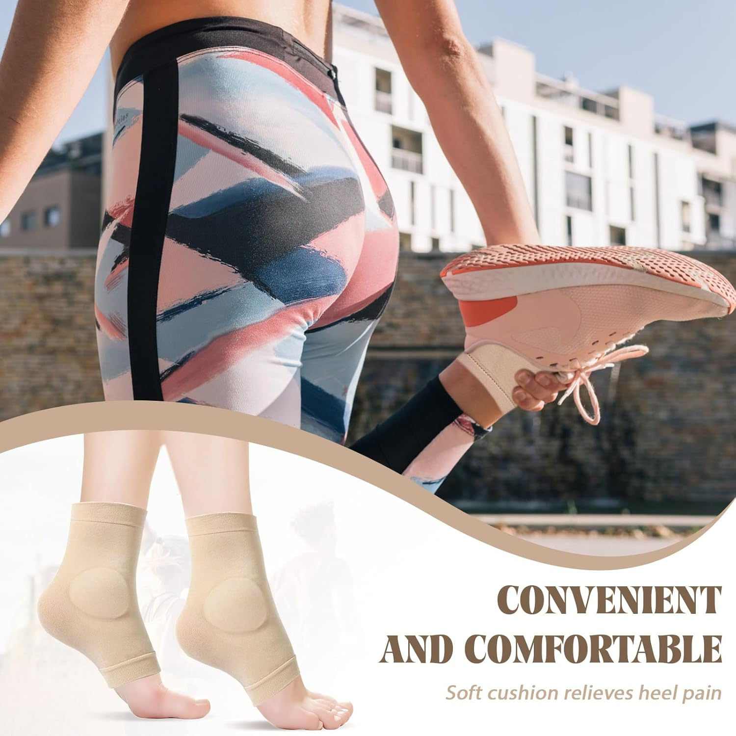 2 Pairs Ankle Protector Gel Sleeve, Malleolar Padded Skate Socks with Silicone Pads for Figure Skating, Roller, Hockey, Boots, Brace, Splints, Shoes, Ankle Support Cushion, Ankle image number 3