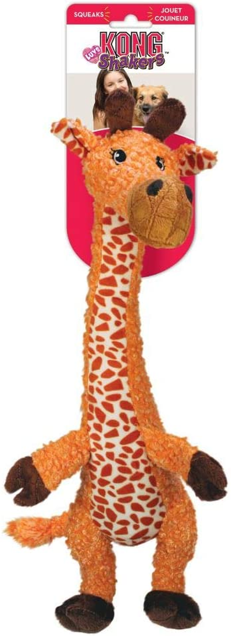 KONG - Shakers Luvs Giraffe - Indoor Cuddle Squeaky Plush Dog Toy - for Small Dogs image number 2