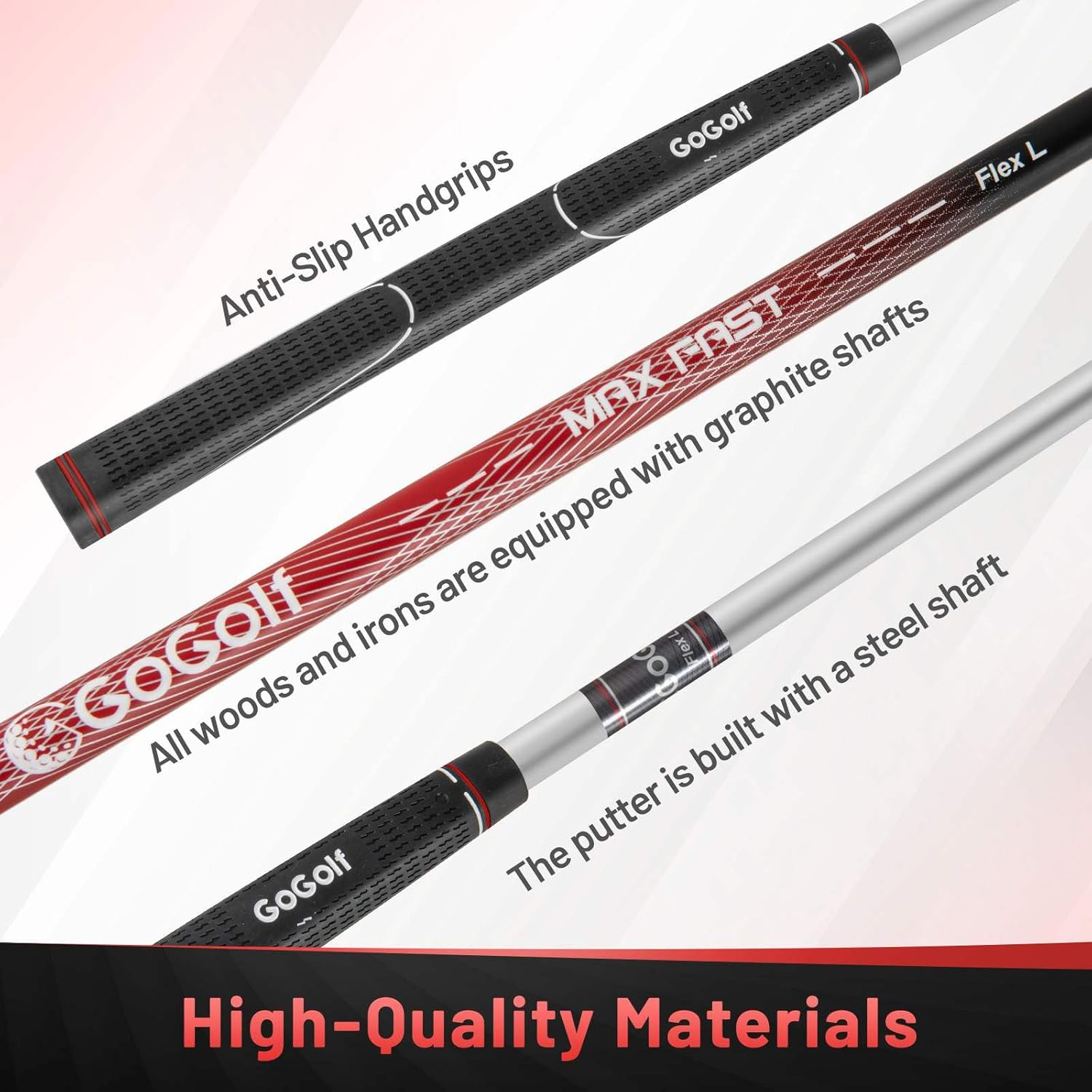 Costway Women'S Golf Set, 15-Club Package for Women with 460Cc #1 Driver, #3 Fairway Wood, Hybrid, Irons (#5#6#7#8#9#P #S) and Putter, Complete Set for Beginners with Stand Bag - Red image number 4