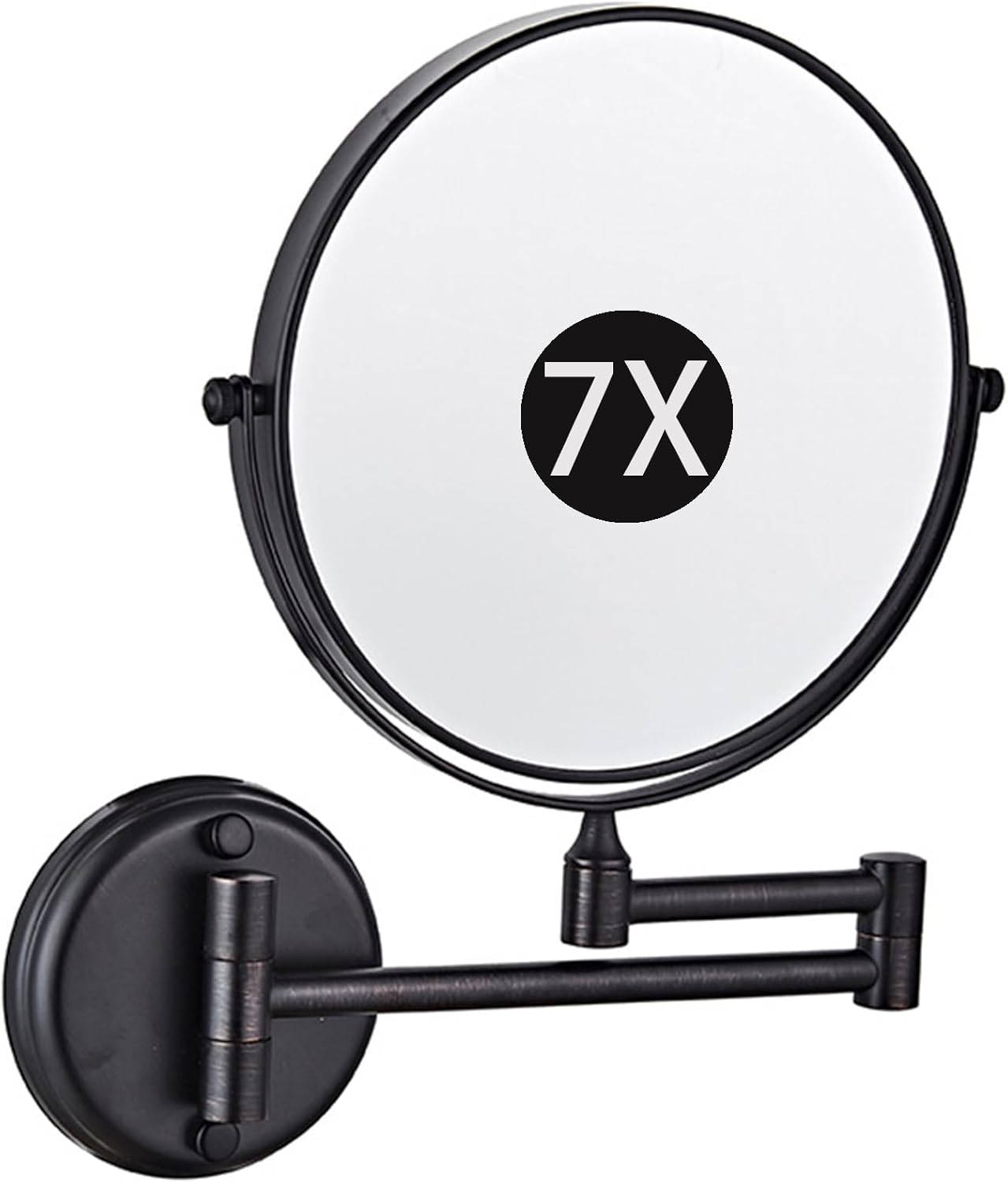 8" Wall Mounted Makeup Mirror, Double Sided Magnifying Mirror, 360&deg; Swivel Extendable Shaving Vanity Mirror for Bathroom,Brushed Gold,10X