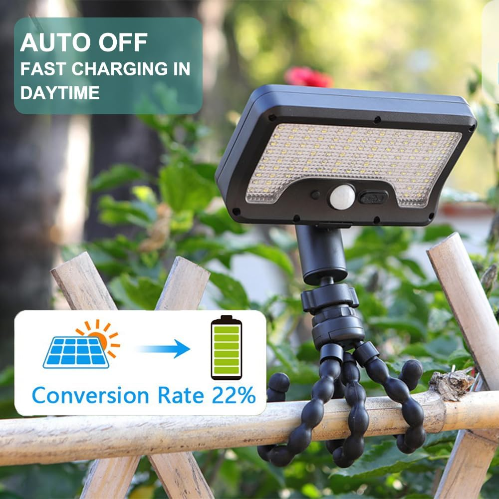 Clip on Solar Lights Outdoor 92 Leds 600LM Bright Solar Fence Lights with Motion Sensor, 360&deg; Rotatable IP65 Waterproof 3 Modes Powered Clamp Light for Deck Gutter Patio image number 1