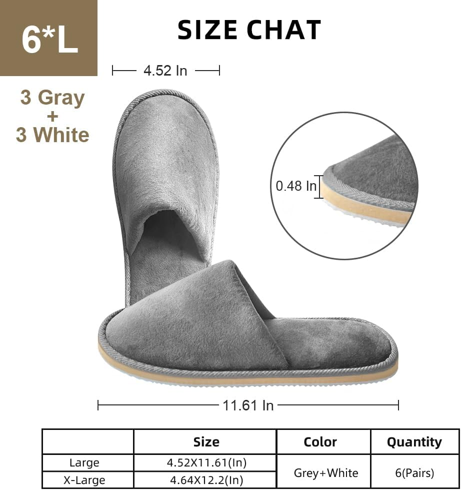 6 Pairs Spa Slippers, Washable & Reusable Closed Toe Disposable Indoor Hotel Slippers, Soft Home Coral Fleece Slipper,Super Soft Crystal Velvet, Padded Sole for Comfort- for Guests, Hotel, Travel ,Wedding - Blue+Cream 12Pairs image number 2