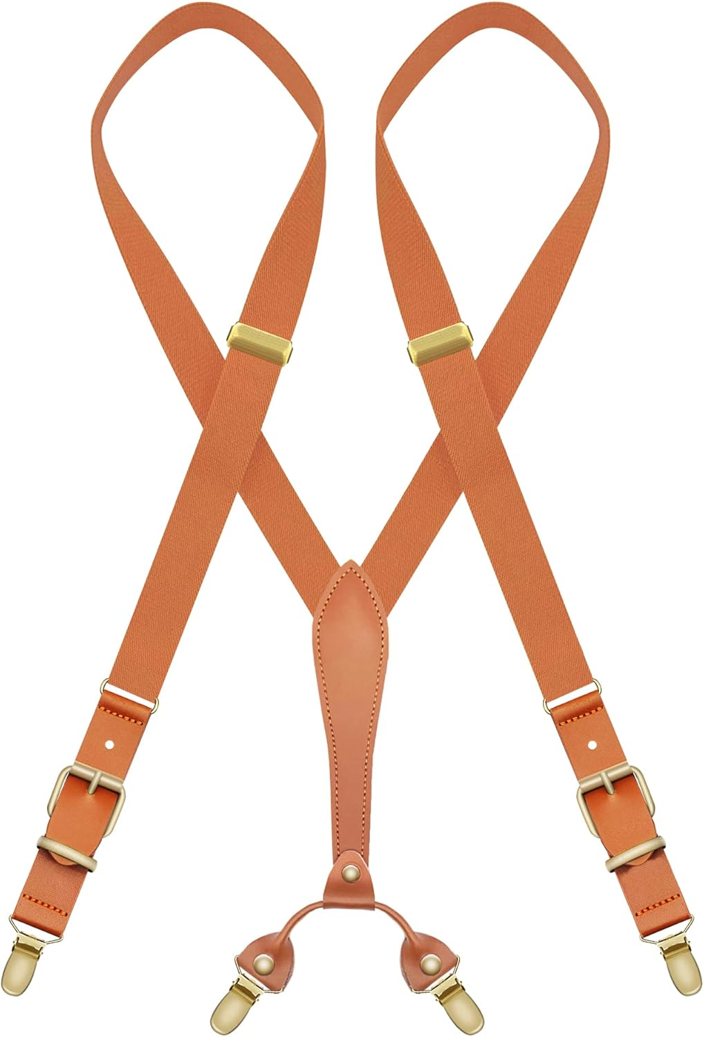 MENDENG Suspenders for Men Solid Color Adjustable Braces X Back Shoulder Straps