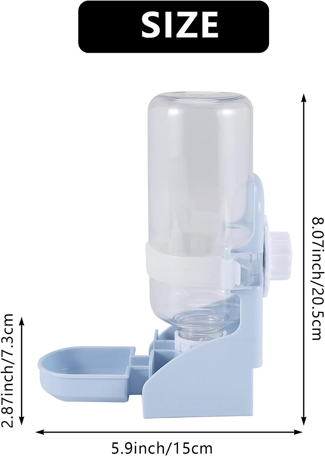 YUPVM 500ML Pet Parrots Birds Drinker Rabbit Drinking Water Feeder Bowl Dog Cage Hanging Water Dispenser Device image number 4