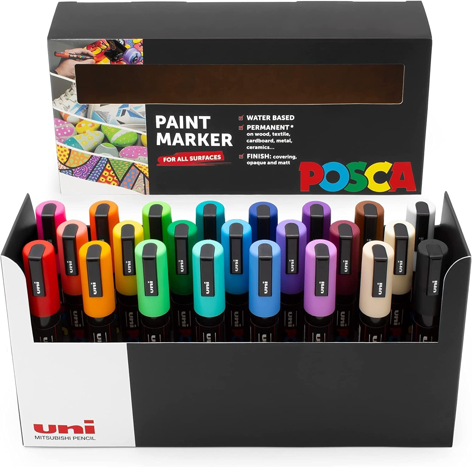 POSCA - PC-3M - Paint Marker Art Pens - 0.9-1.3Mm - Deskset of 23 Colours image number 1