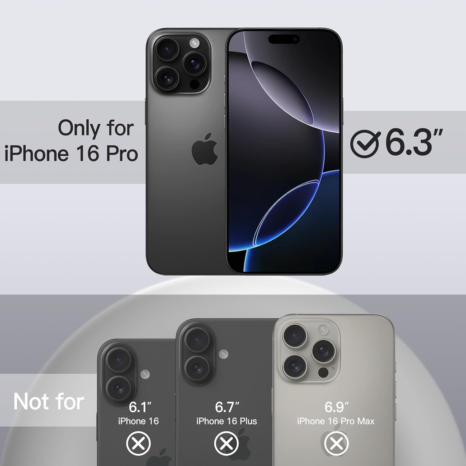 Jetech Magnetic Silicone Case for Iphone 16 Pro 6.3-Inch, Compatible with Magsafe, Silky Soft Touch, Shock Absorbing Phone Cover with Camera Lens Full Protection (Black) image number 6