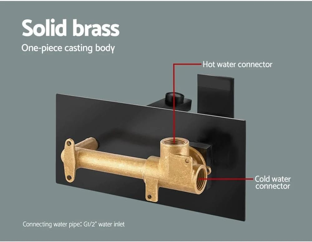 Cefito Basin Mixer Tap, 6.5L/Min Wall Mixers Bathroom Shower Taps Filter Swivel Brass Faucet Kitchen Sink Water Faucets Spray Head Bath Fixtures Home Laundry Vanity, Hot and Cold Switch Black image number 3