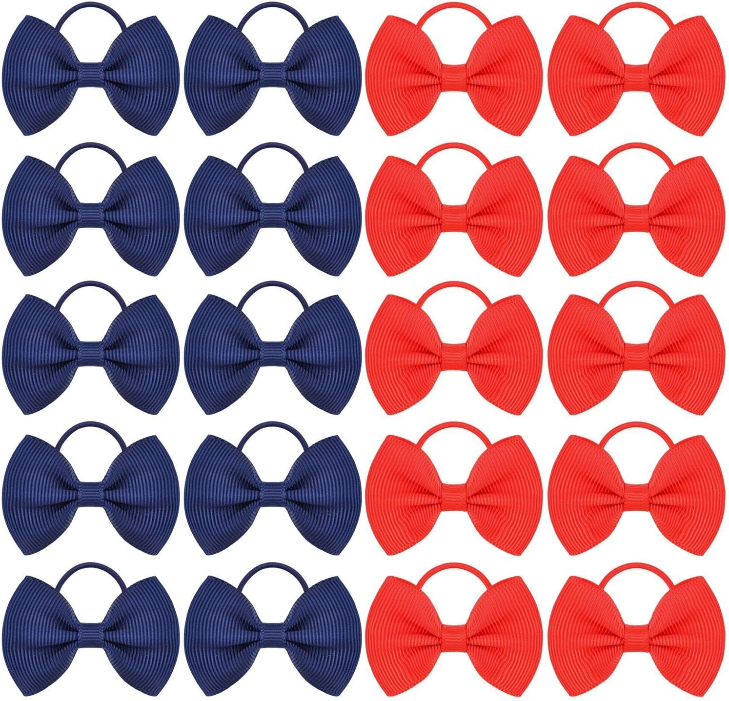 Pack of 20 Bow Hair Bobbles Decorative Hair Bobbles Cute Kids Hair Ties Girls Hair Accessories Elastic Hair Ties Hair Accessories image number 2