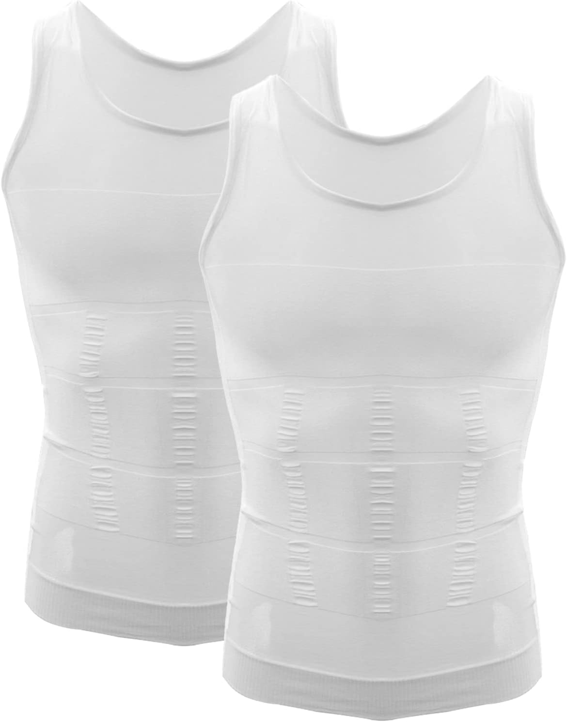 Men'S Shaper Slimming Undershirts T-Shirt Elastic Body Sculpting Vest Black Color