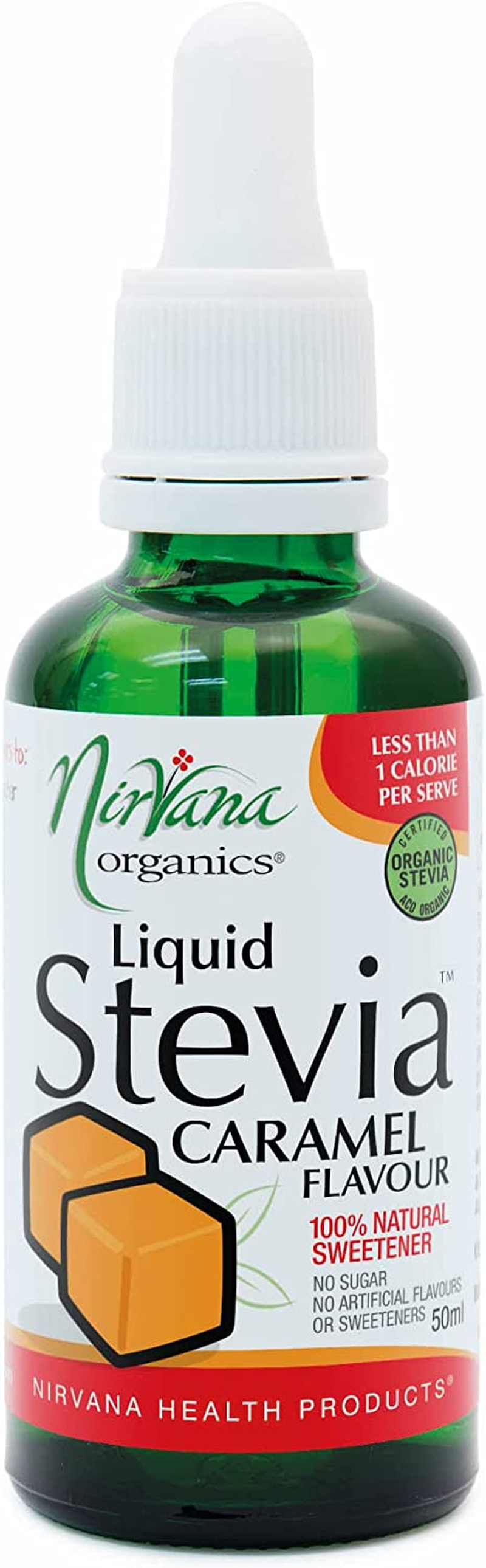Nirvana Organics Liquid Stevia Caramel Flavour Sweetener 50Ml