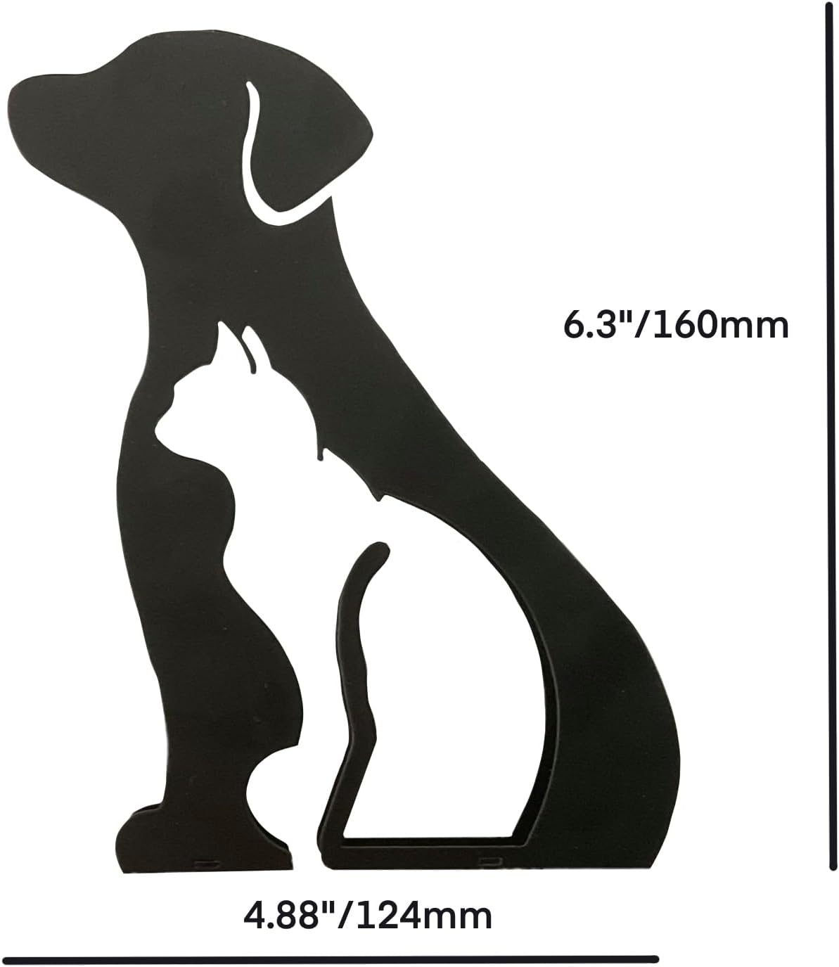 Metal Dog and Cat and Cat Minimalist Art Wall Sculpture, Abstract Simple Metal Wire Art Sculpture Geometric Dog and Cat and Cat Statues Drawing Art Statue Ornament Wall Art Decoration for Home Office image number 2