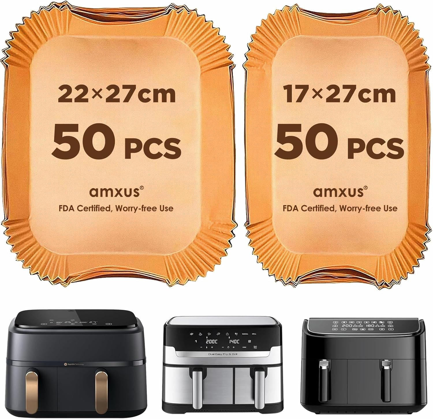 Air Fryer Paper Liners 100-Pack for Philips 3000 Series 6L/3L, Unbleached & No PFAS &ndash;Compatible with NA350/00, NA551/00, NA352/00, NA350/03, NA353/10 image number 5