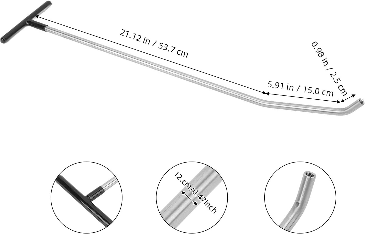 Paintless Dent Removal Rod, Puller Rods Dent Paintless Repair Tools Car Removal Body Push Kit with 14 Replaceable Heads, Dent Damage Repair for Hail Dents image number 2