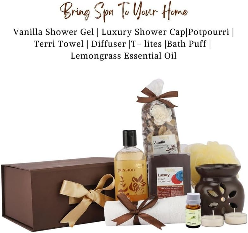 Bodyherbals Vanilla Bath & Body Spa (Shower Gel, Towel, Bath Puff, Potpourri, Shower Cap, 2 Tea Lights) image number 1