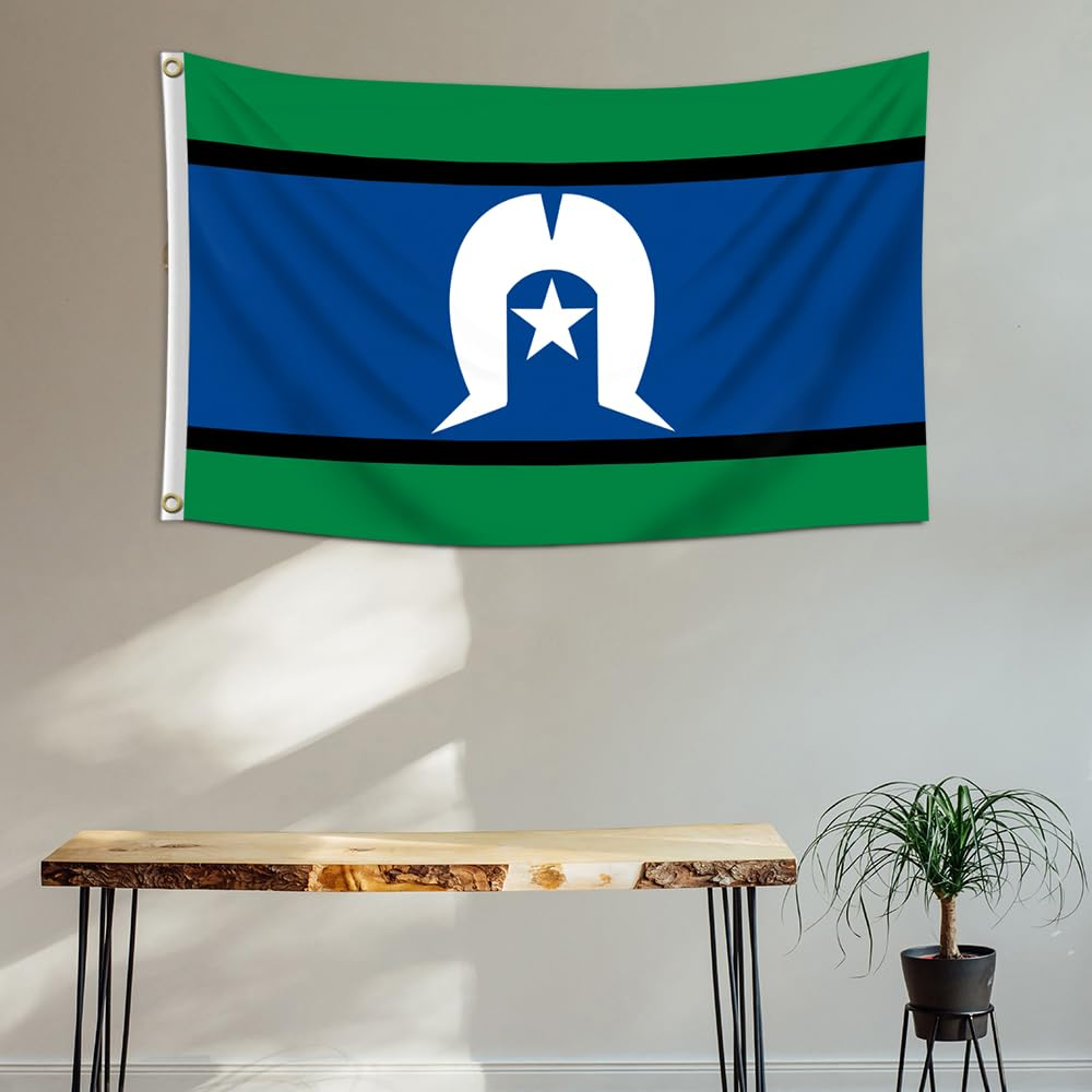 Naerza Torres Strait Islander Flag/Banner 3X5Ft Heavier Duty 100% Polyester 150D