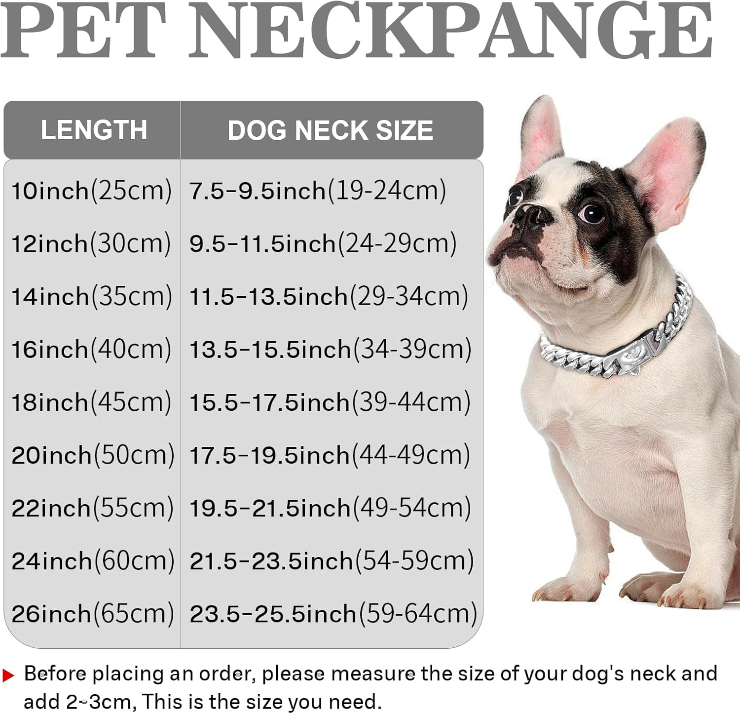 15 Mm Wide Stainless Steel Dog Collar Metal Dog Collar Dog Chain Collar Pet Training Walking Collar (Silver, 45 Cm)