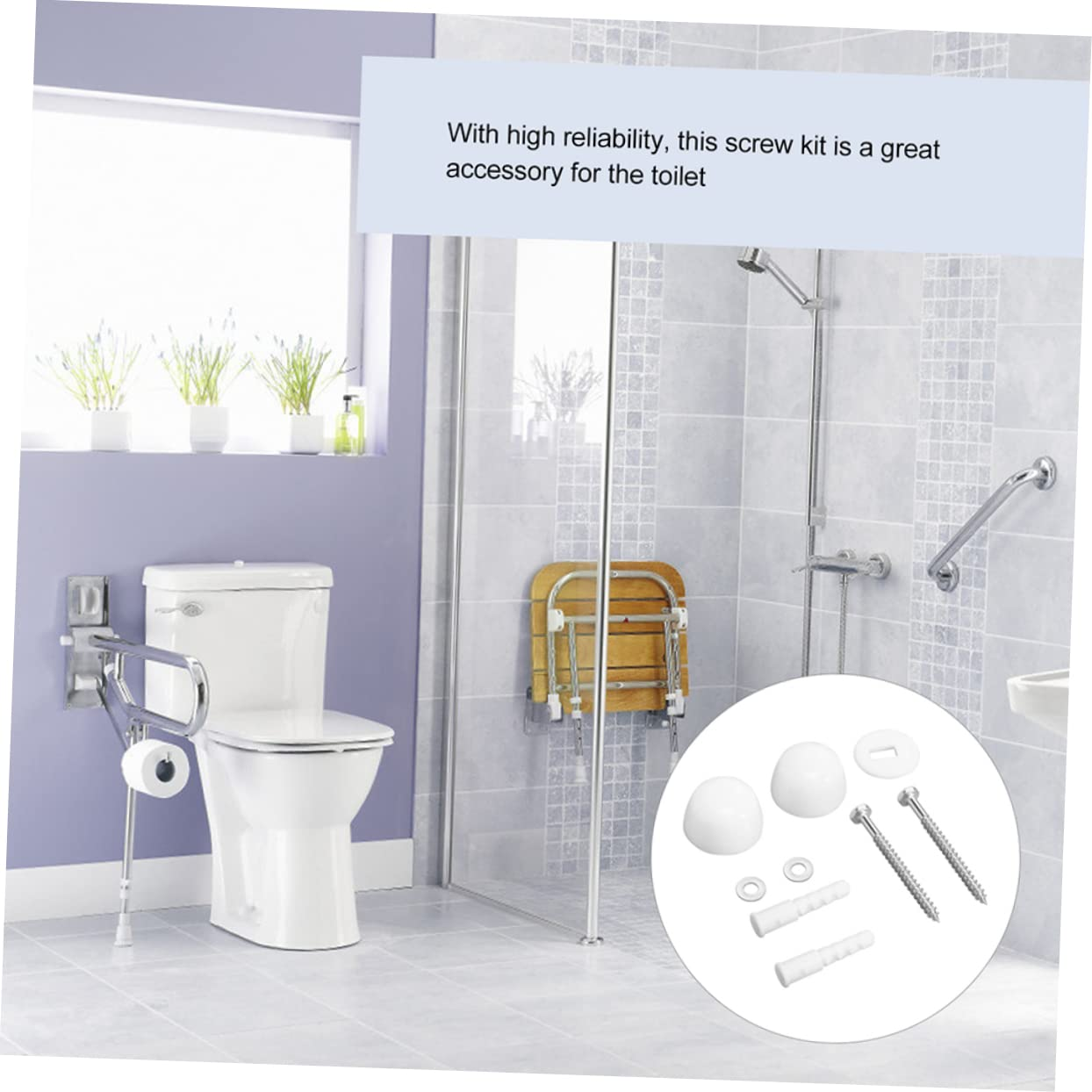 Operitacx 2Sets Bolt Cap Covers for Toilet Decorative Nuts Screws Toilet Installation Screw Covers image number 1