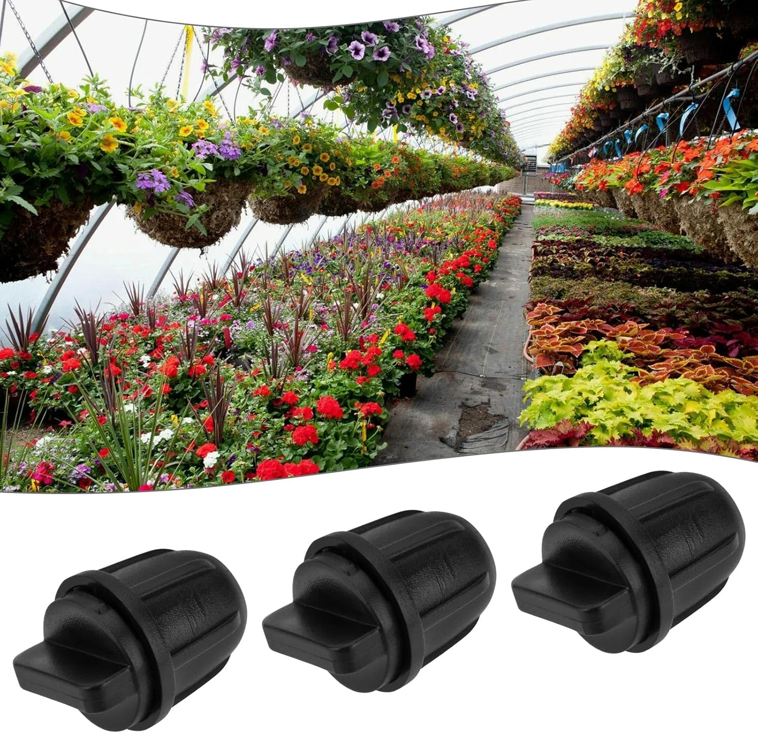 Emagtech 50PCS 1/4 Inch Drip Irrigation End Plug Fittings 0.85X0.56Inch for Irrigation Tubing Connectors Hose Fittings Black image number 6