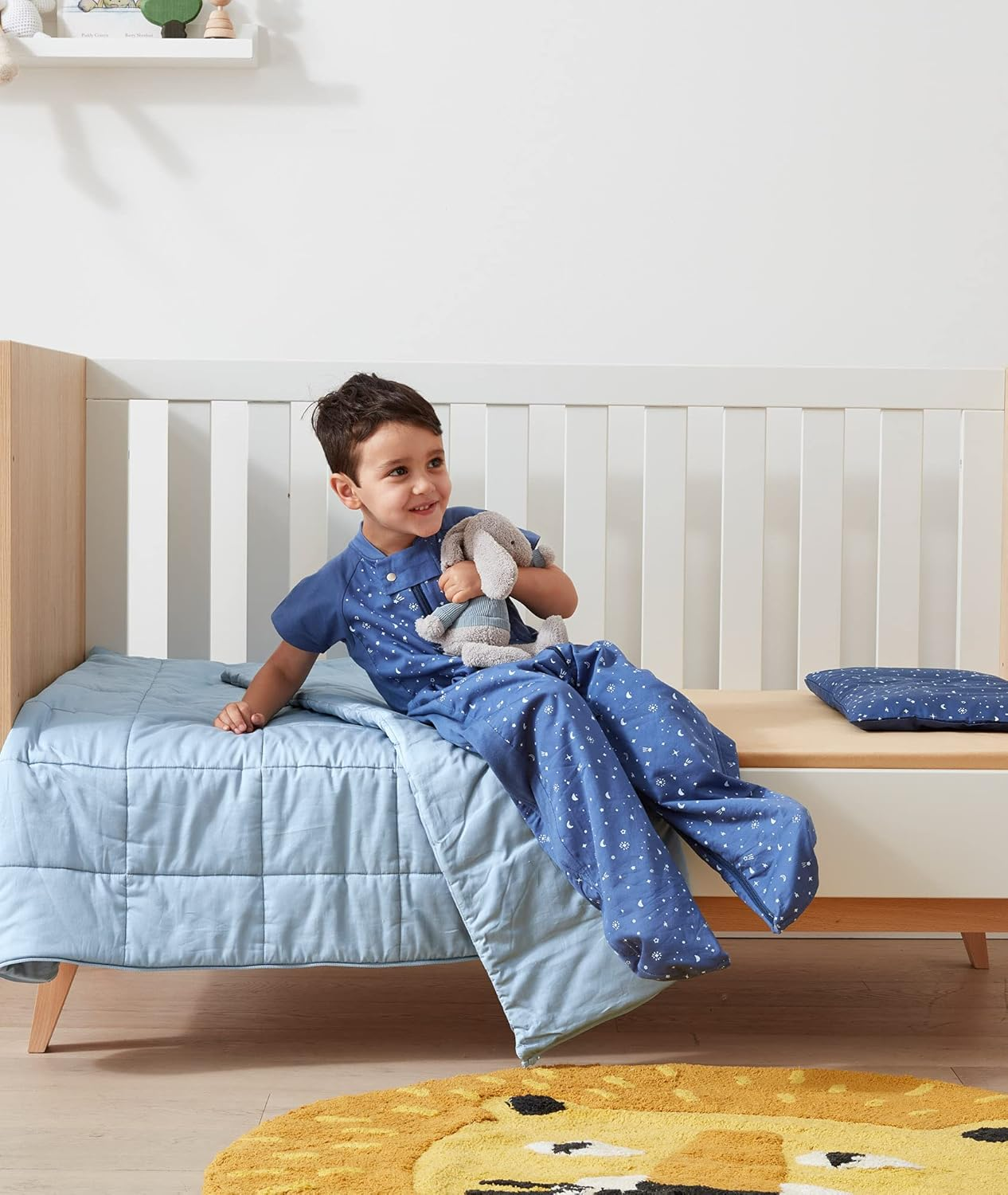 Ergopouch Demi/Cot Convertible Organic Cotton Quilt, 3.5 TOG, Ocean Blue image number 2