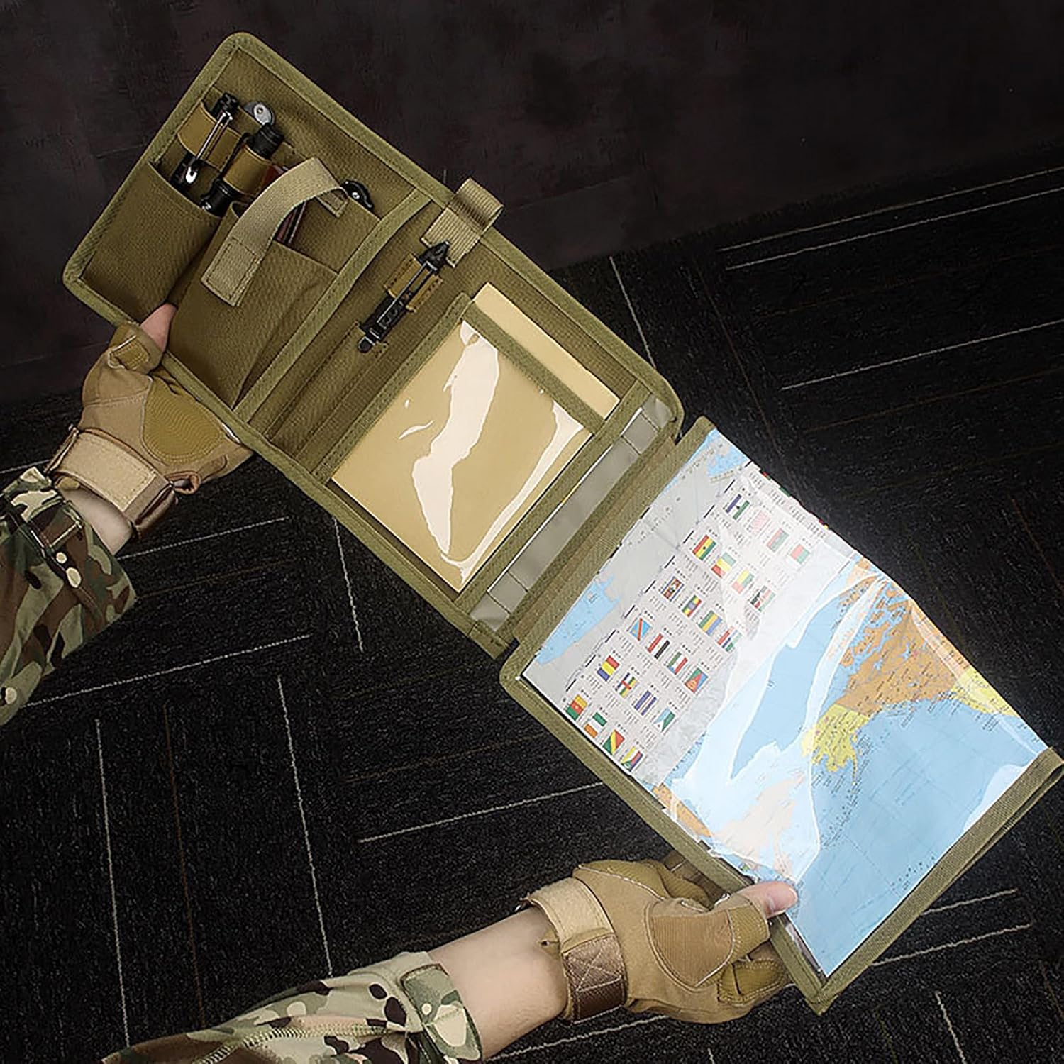 Map Case,Tactical Notebook,Waterproof Map Case for Hiking, Tactical, Outdoor Activities, CP, Tactical Outdoor Activities (Map Case) image number 4