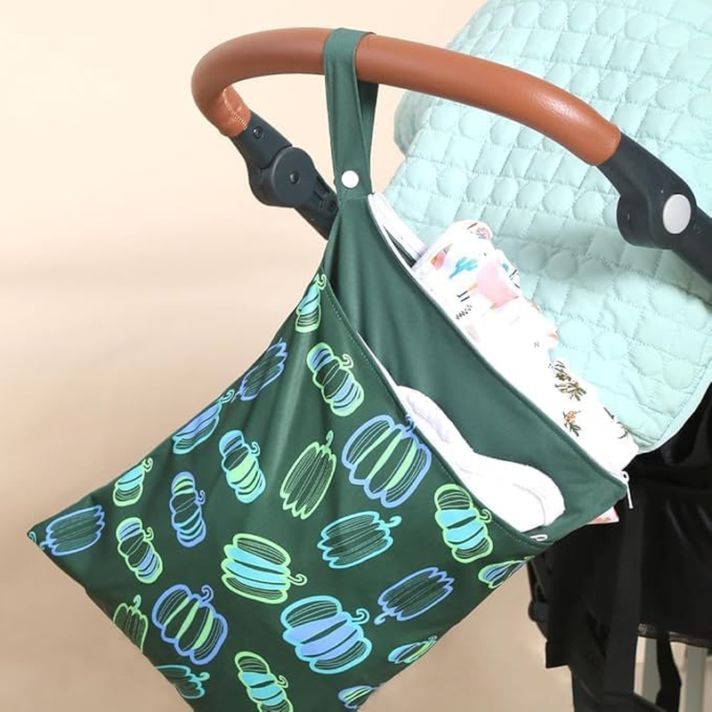 Miners2000 Halloween Wet Dry Bags for Baby Cloth Diapers - Waterproof Reusable Washable Travel Bags, Gym Bag, Pool, Daycare Soiled Baby Items Yoga Gym Bag for Swimsuits Wet Clothes (Black) - Ghost image number 5