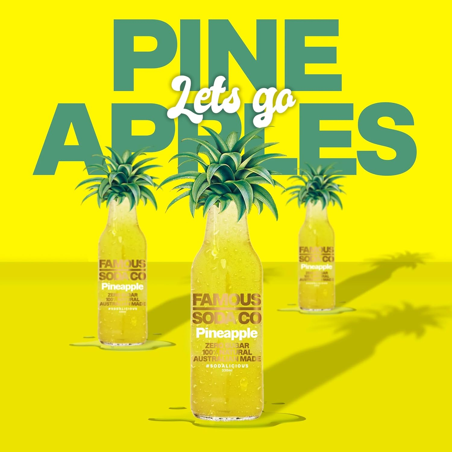 Famous Soda Pineapple Soda 330 Ml (Pack of 12)