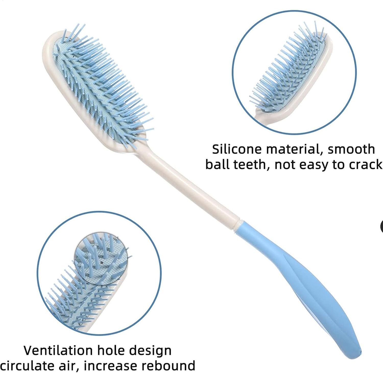 Euyehn Long Handle Comb,Gentle Multifunctional Long Comb - Beautiful Long Handled Hair Removal Brush, Long Handle Brush for Long Hair image number 2