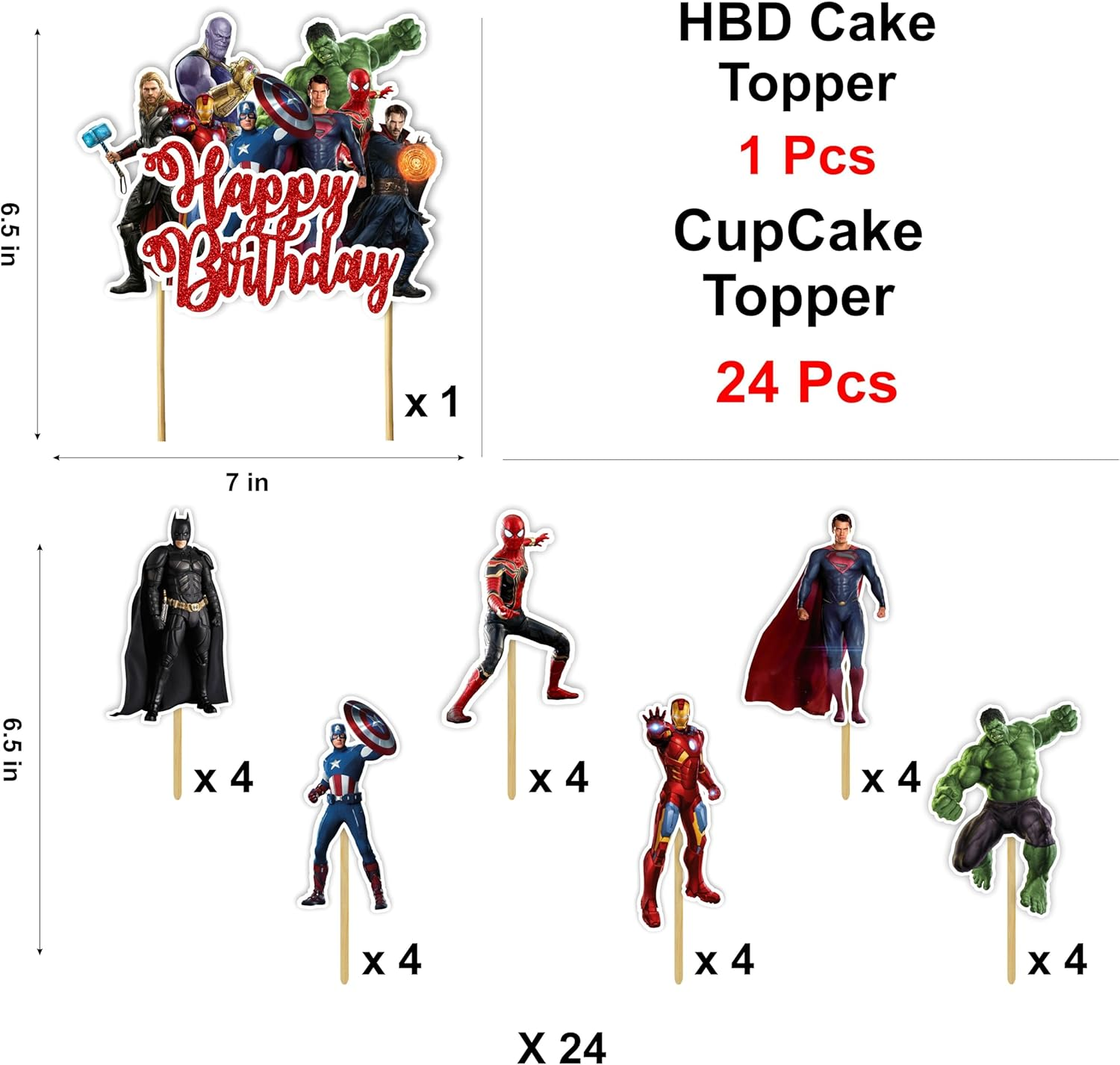 Superhero Theme Birthday Party Decoration Kit &ndash; Includes Happy Birthday Banner, Comic-Style Garland, Masks, Balloons, Table Props & Wall D&eacute;cor &ndash; Perfect&rsquo; Celebrations