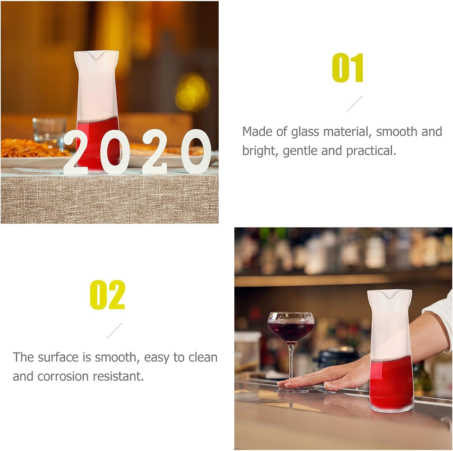 BRIGHTFUFU Creative 200Ml Wine Decanter Handle, Fast Red Wine Jug for Home Use, Large Capacity Liquor Pitcher Suitable for Dining and Entertaining